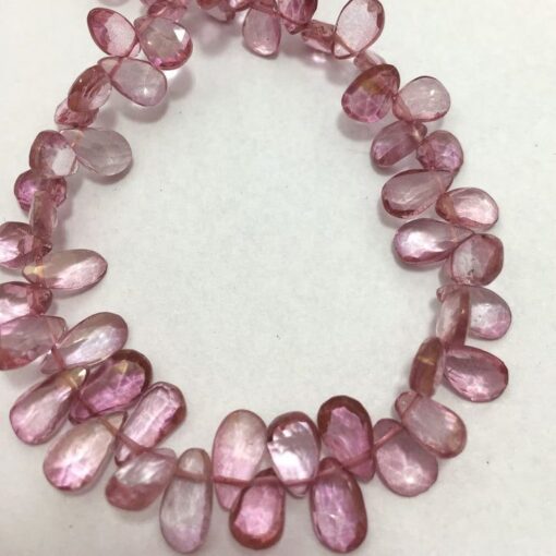 Shop Natural Pink Topaz Faceted Pear Beads Strand