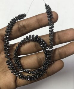 Shop AAA Black Diamond Faceted Briolette Drop Beads Strand