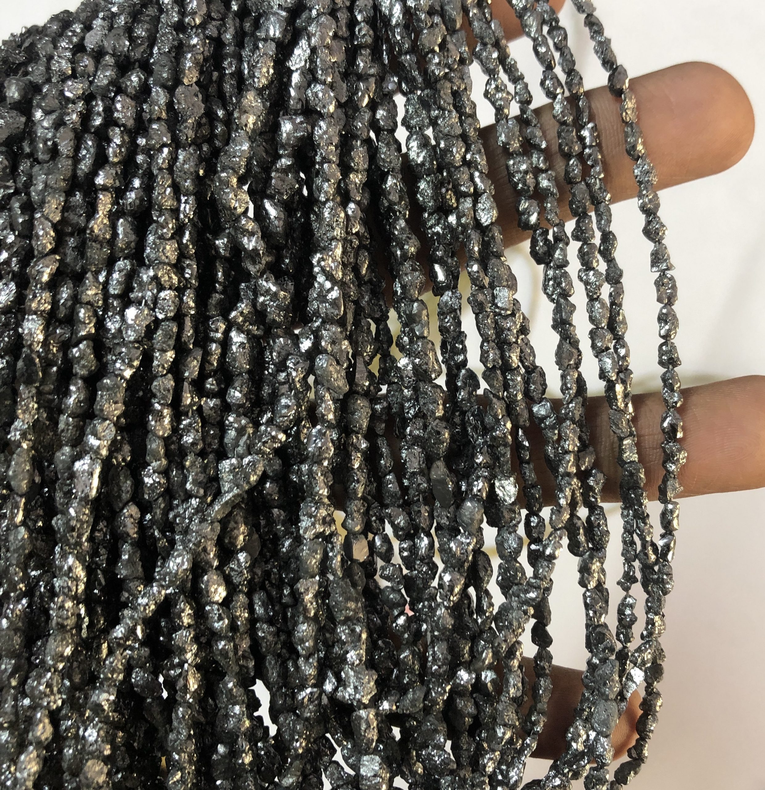 Shop AAA Black Diamond Rough Uncut Nuggets Beads Strand Shop AAA Black Diamond Rough Uncut Nuggets Beads Strand