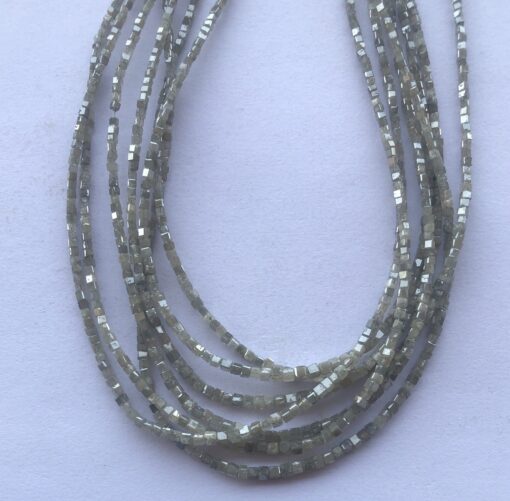 Shop AAA Gray Diamond Faceted Cube Box Beads Strand
