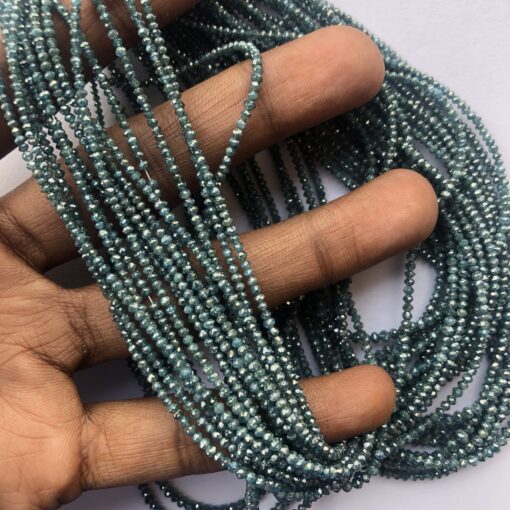 Shop AAA Blue Diamond Faceted Rondelle Beads Strand