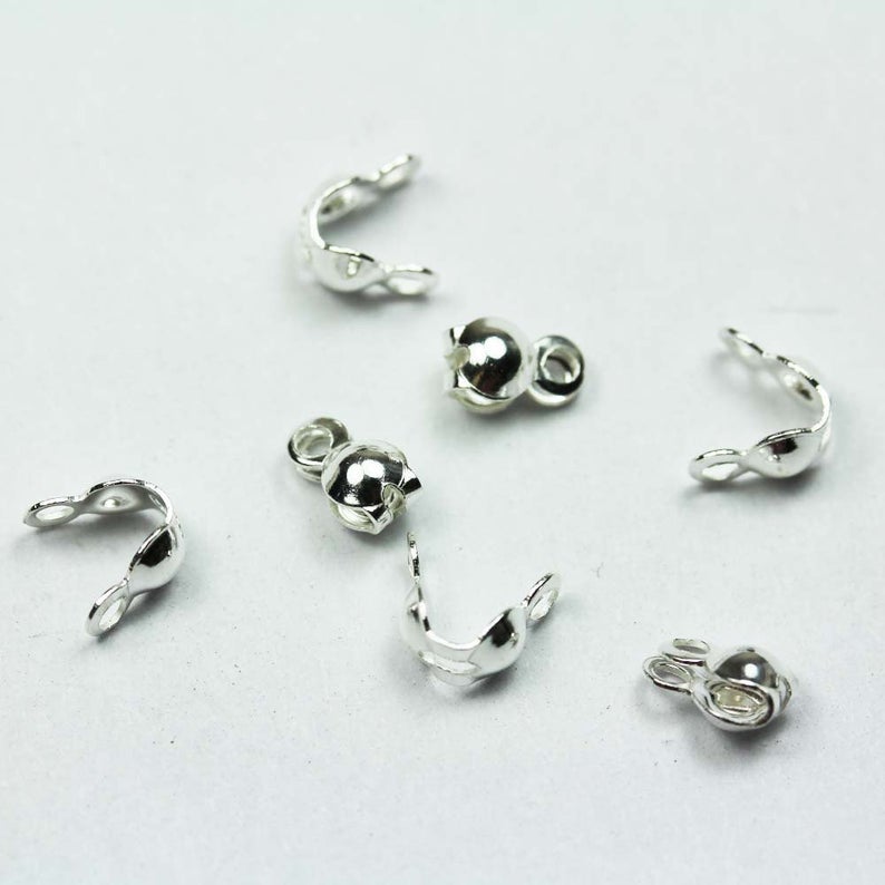 Shop 925 Sterling Silver Clamshell Bead Tips - Get FREE SHIPPING