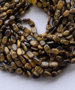 Natural Yellow Tiger Eye Smooth Oval Beads Strand