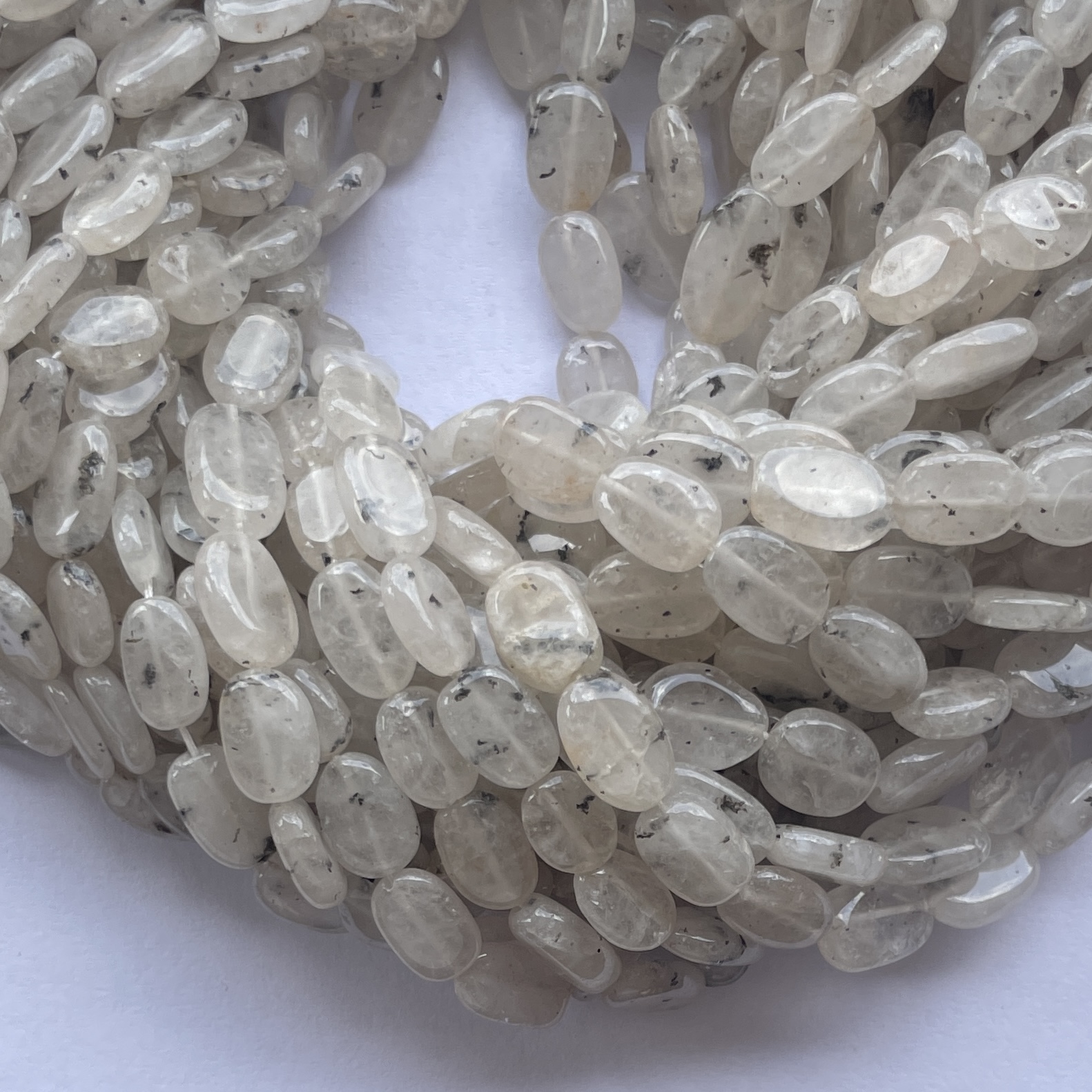 Natural Black Rutile Smooth Oval Beads Strand Natural Black Rutile Smooth Oval Beads Strand
