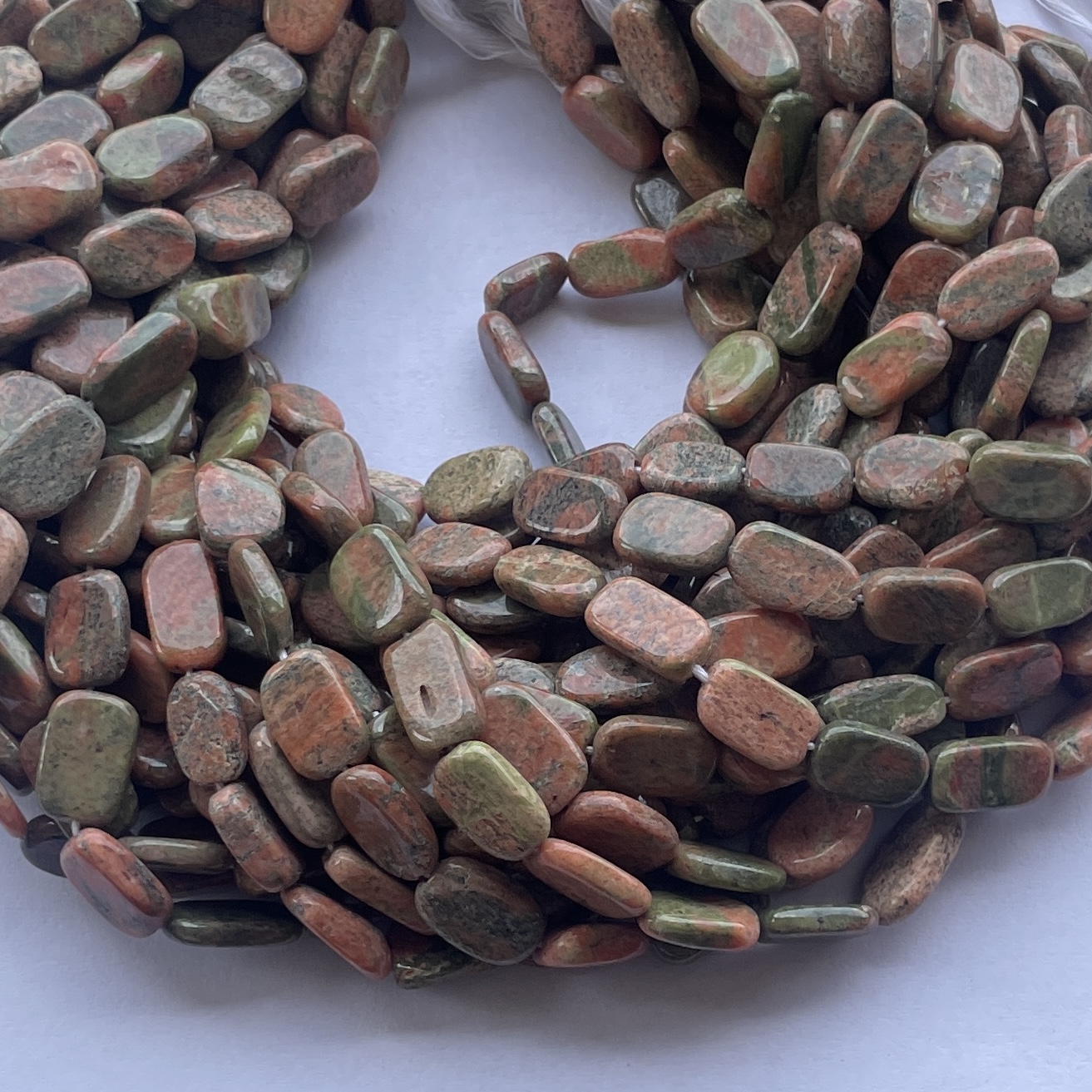 Natural Unakite Smooth Oval Beads Strand Natural Unakite Smooth Oval Beads Strand