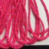 Natural Hot Neon Pink Ethiopian Opal Smooth Rondelle Beads Strand