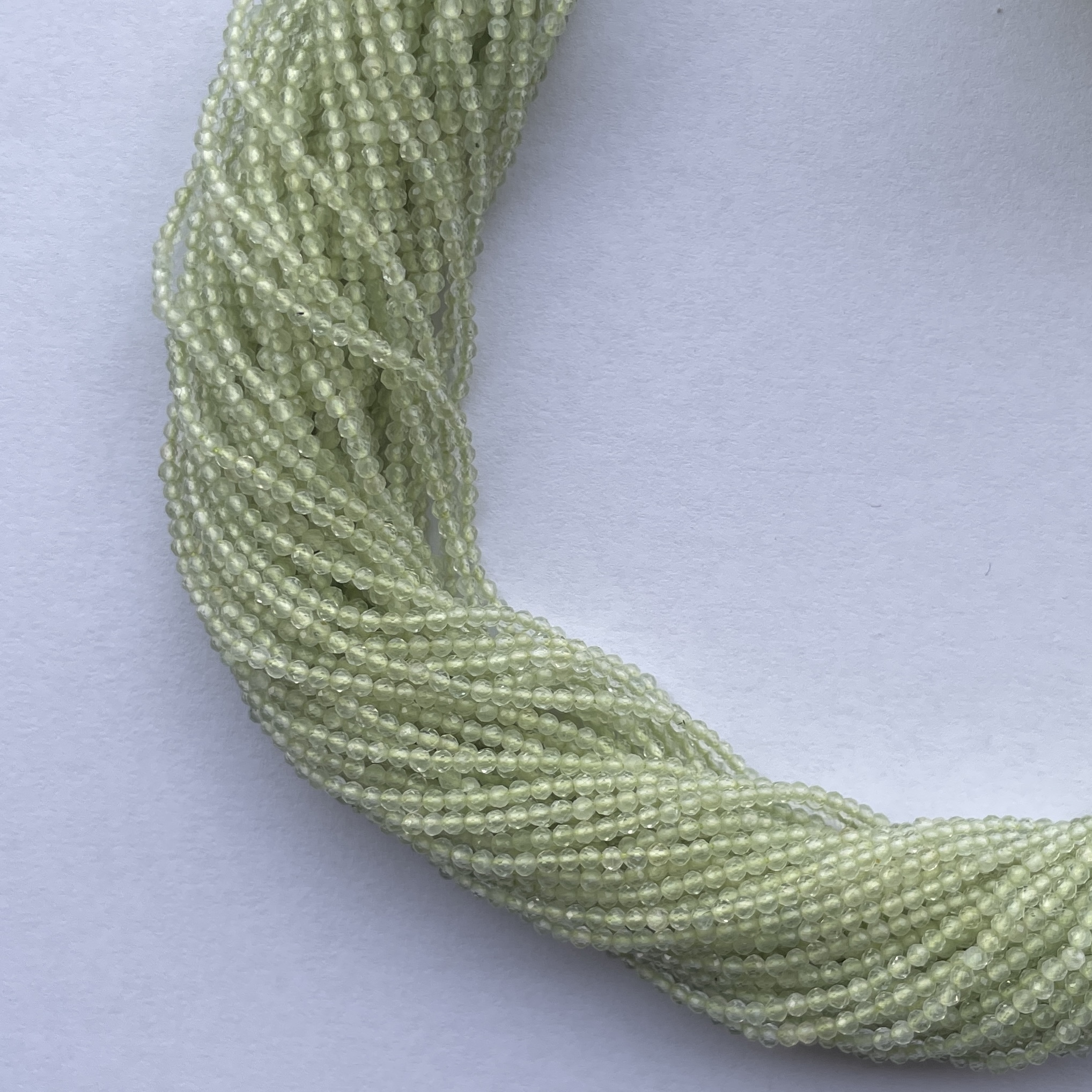 2mm Natural Micro Green Prehnite Stone Faceted Beads Strand 2mm Natural Micro Green Prehnite Stone Faceted Beads Strand