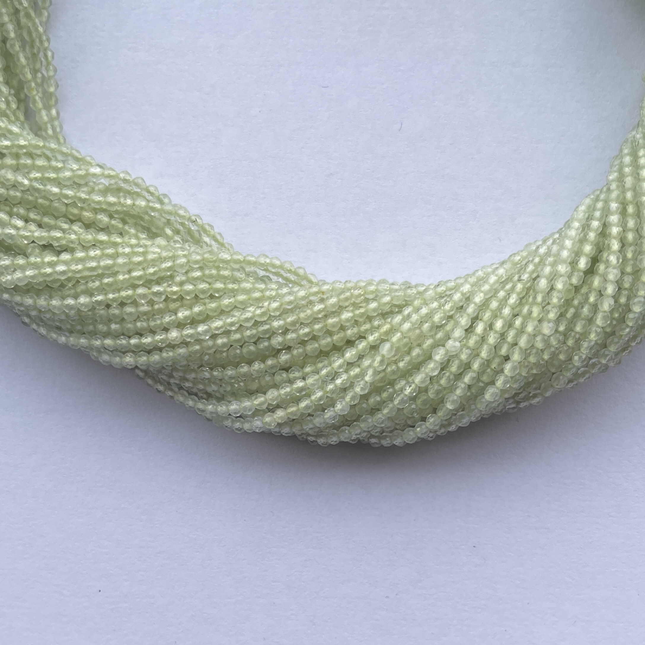 2mm Natural Micro Green Prehnite Stone Faceted Beads Strand 2mm Natural Micro Green Prehnite Stone Faceted Beads Strand