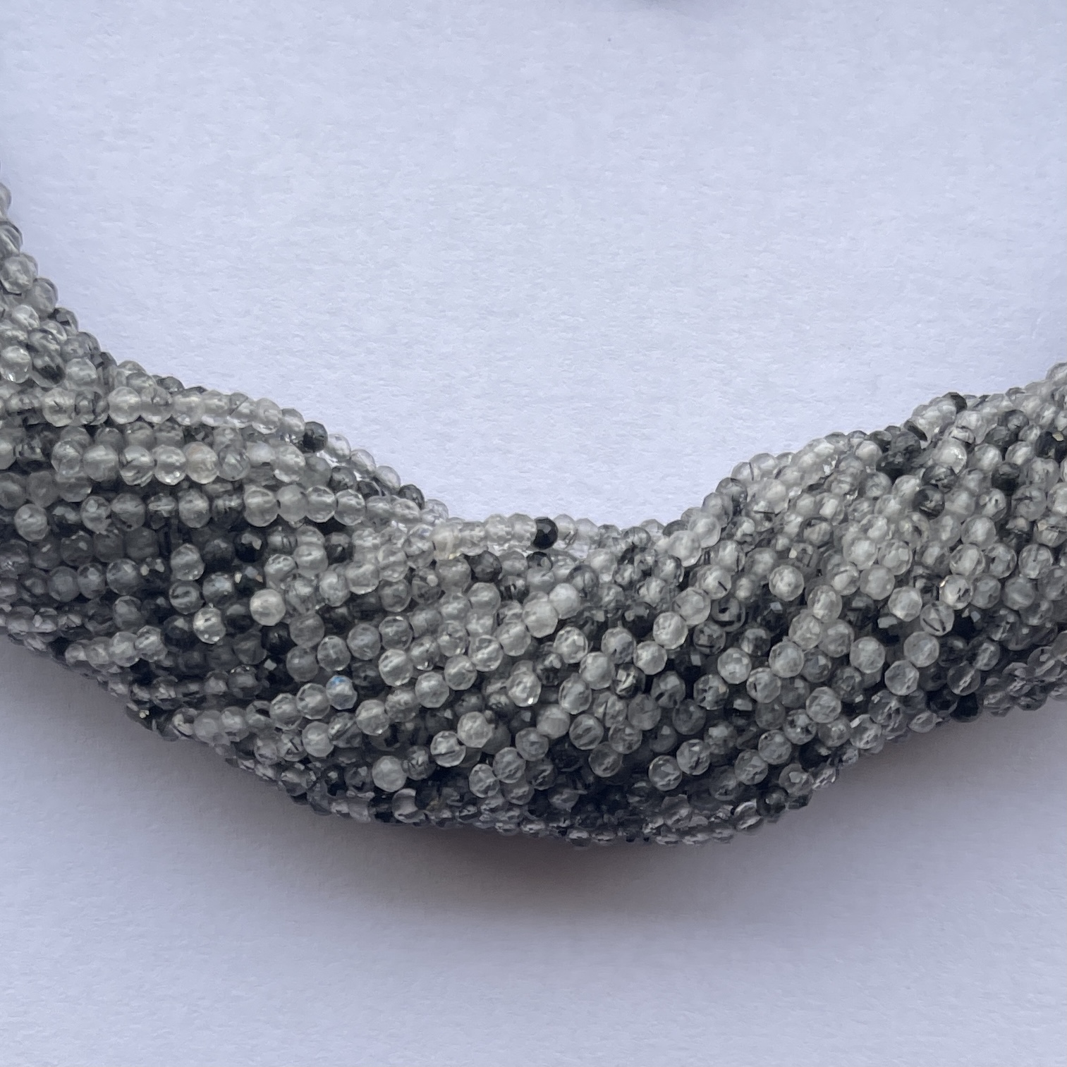 2mm Natural Micro Black Rutile Stone Faceted Beads Strand 2mm Natural Micro Black Rutile Stone Faceted Beads Strand