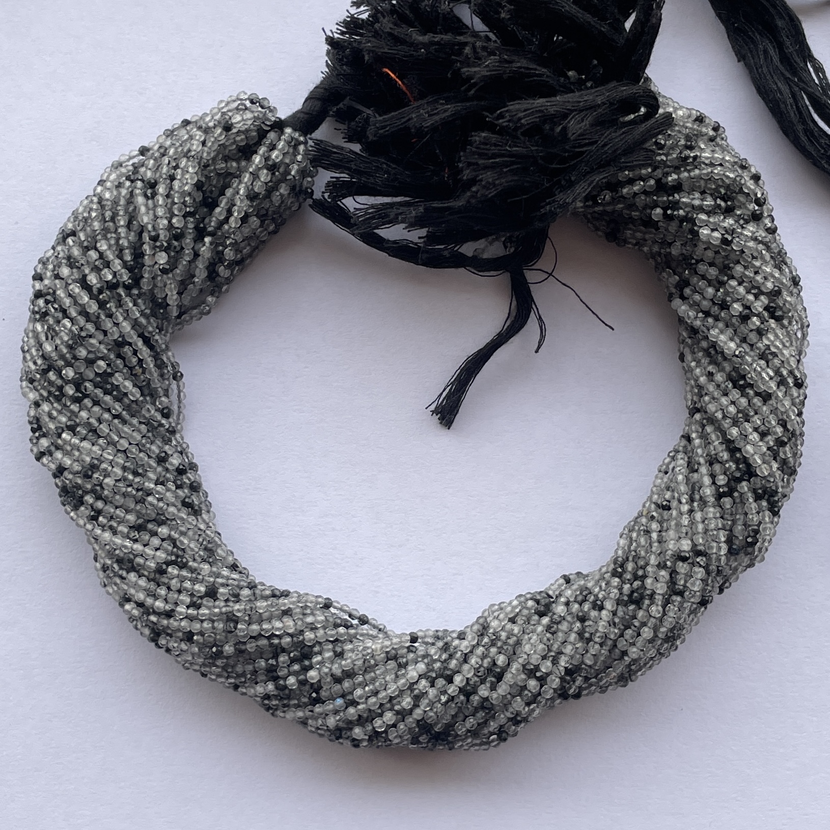 2mm Natural Micro Black Rutile Stone Faceted Beads Strand 2mm Natural Micro Black Rutile Stone Faceted Beads Strand