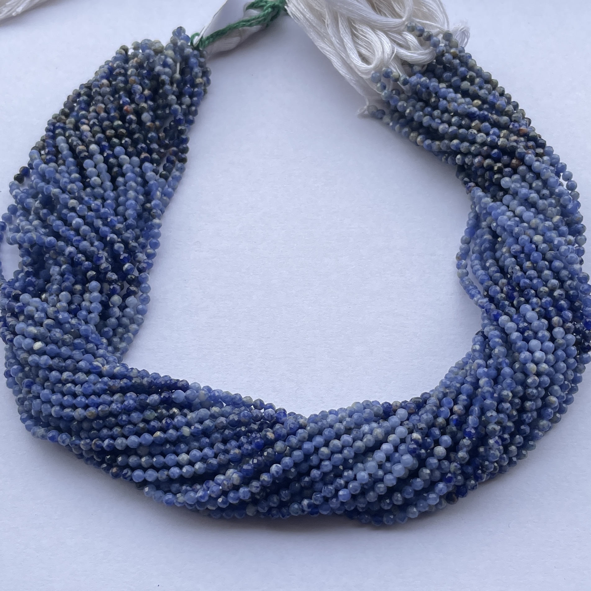2mm Natural Micro Blue Sodalite Stone Faceted Beads Strand 2mm Natural Micro Blue Sodalite Stone Faceted Beads Strand