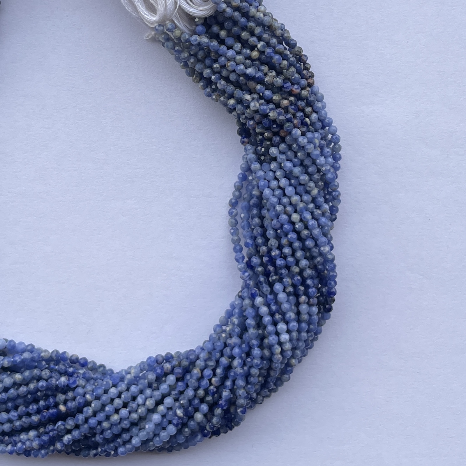2mm Natural Micro Blue Sodalite Stone Faceted Beads Strand 2mm Natural Micro Blue Sodalite Stone Faceted Beads Strand