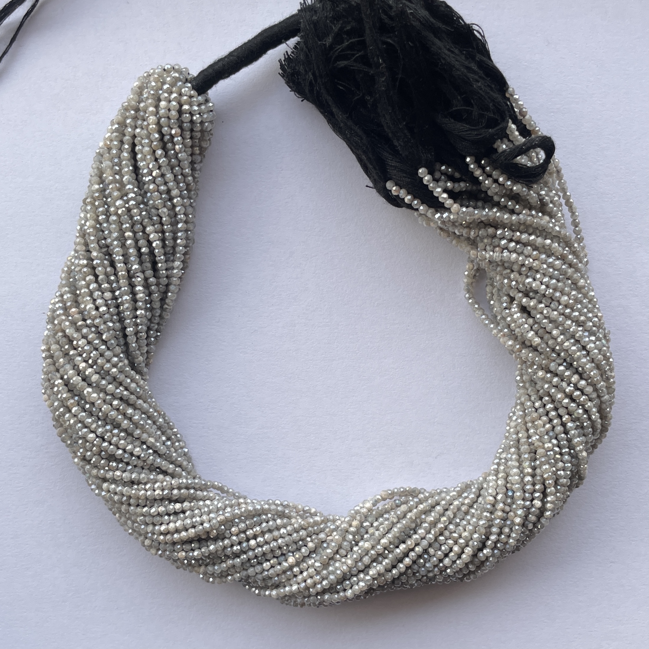 2mm Natural Micro Gray Labradorite Coated Stone Faceted Beads Strand 2mm Natural Micro Gray Labradorite Coated Stone Faceted Beads Strand