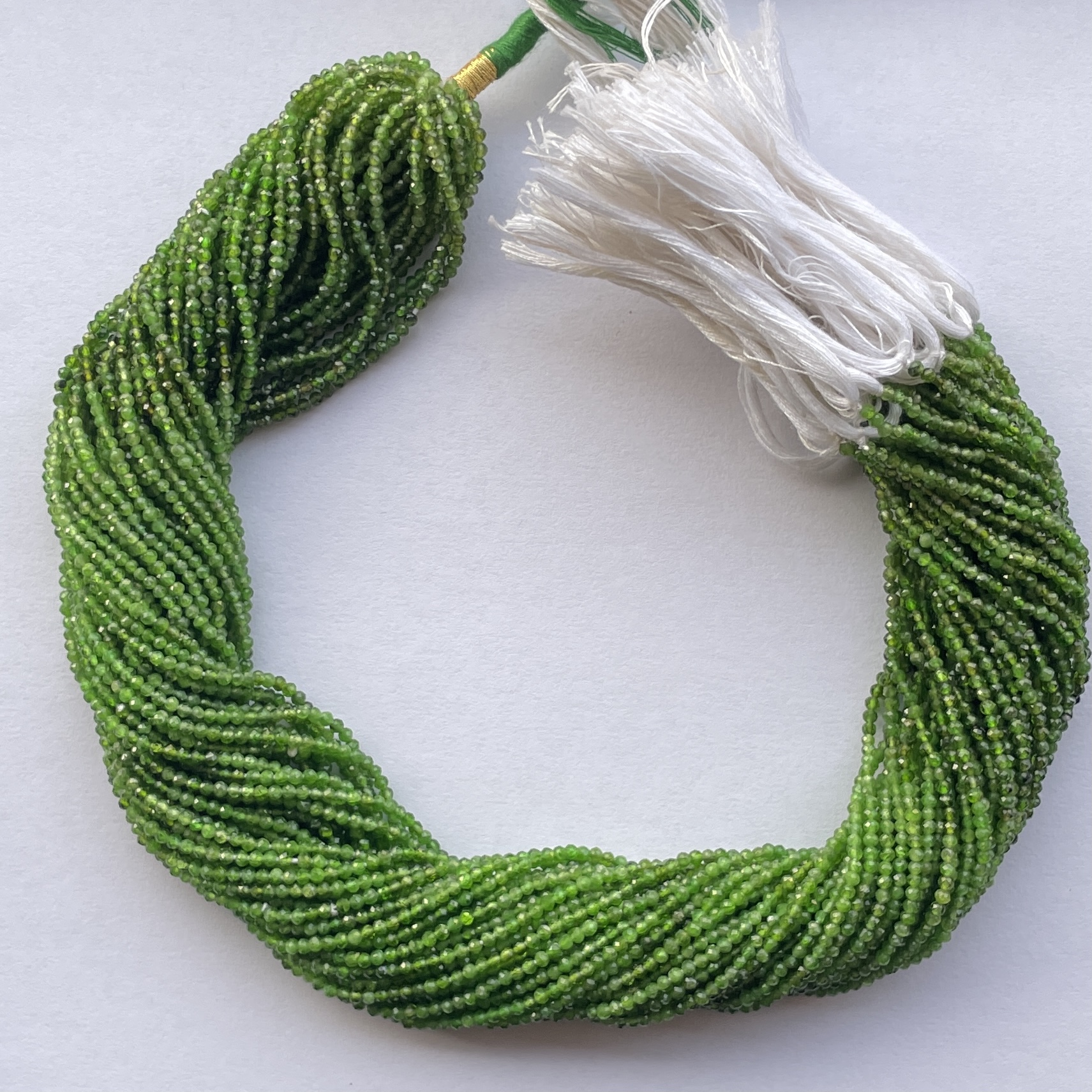 2mm Natural Micro Chrome Diopside Stone Faceted Beads Strand 2mm Natural Micro Chrome Diopside Stone Faceted Beads Strand