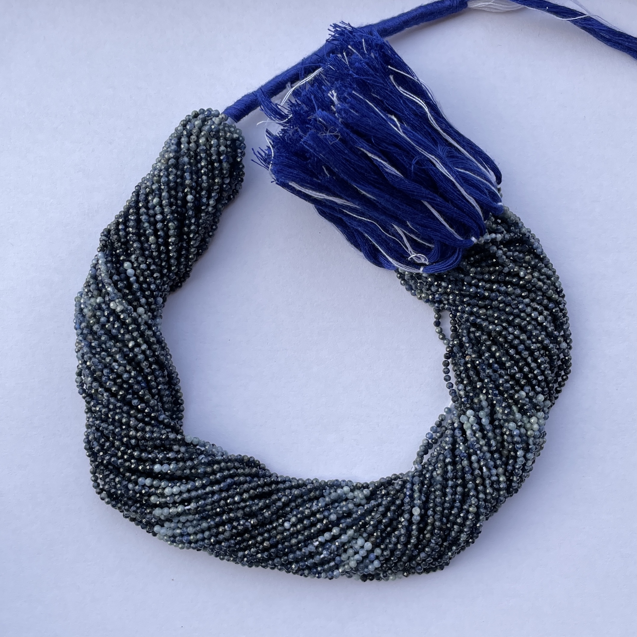 2mm Natural Micro Blue Sapphire Stone Faceted Beads Strand 2mm Natural Micro Blue Sapphire Stone Faceted Beads Strand