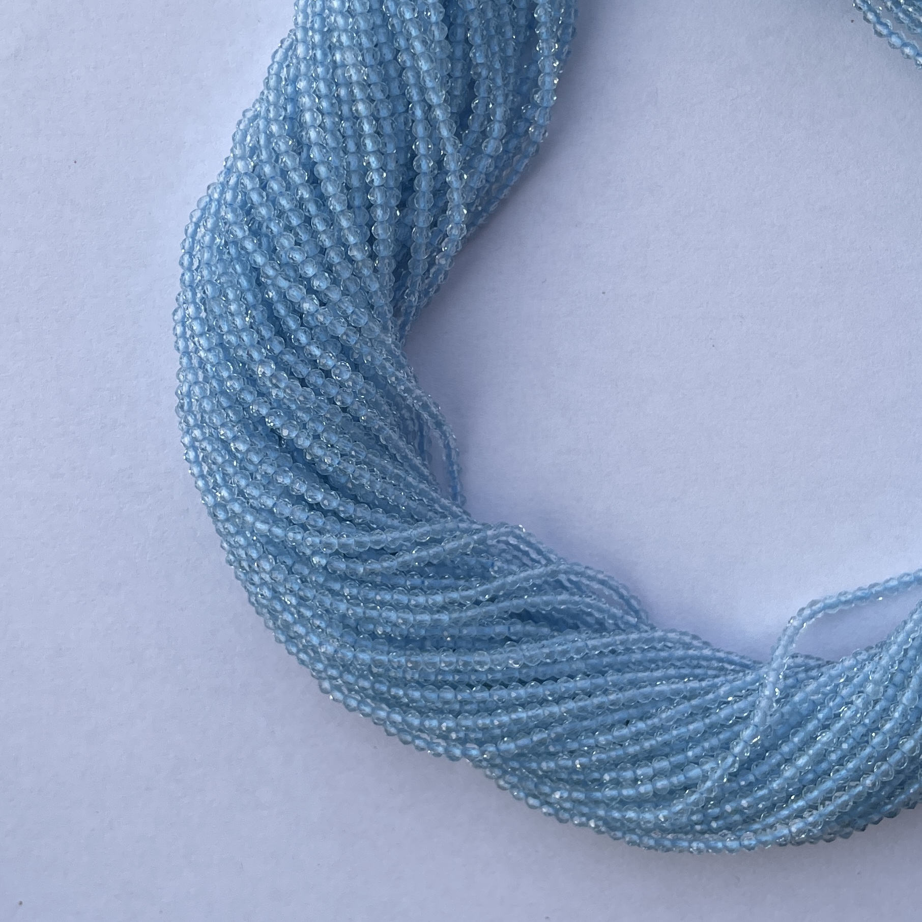 2mm Natural Micro Blue Topaz Stone Faceted Beads Strand 2mm Natural Micro Blue Topaz Stone Faceted Beads Strand