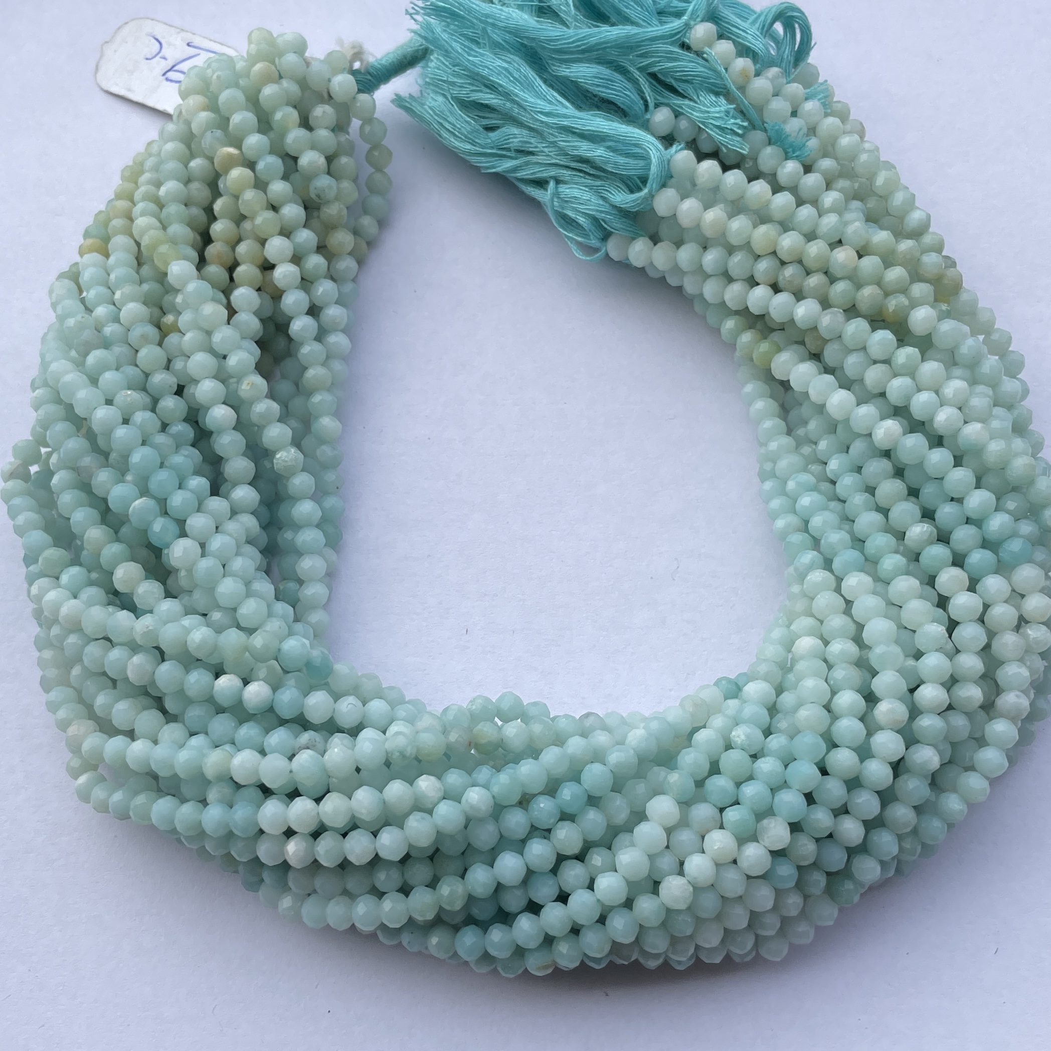 2mm Natural Micro Ombre Amazonite Stone Faceted Beads Strand 2mm Natural Micro Ombre Amazonite Stone Faceted Beads Strand