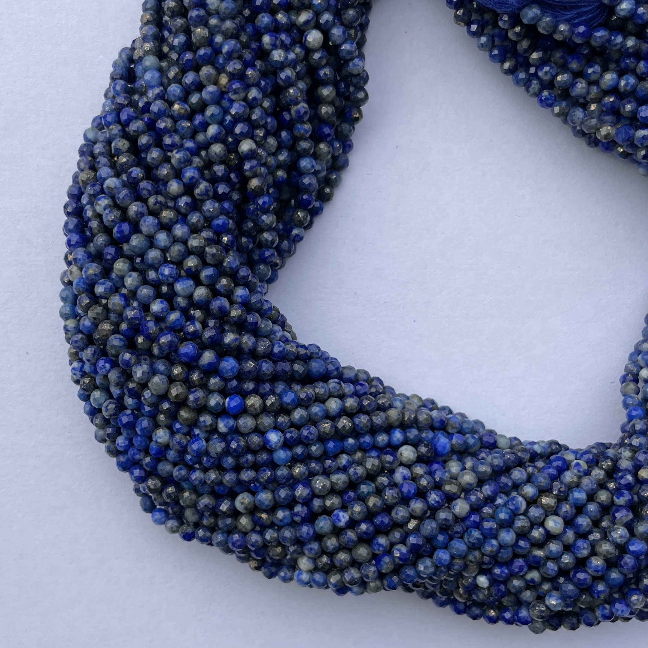 2mm Natural Micro Lapis Lazuli Stone Faceted Beads Strand 2mm Natural Micro Lapis Lazuli Stone Faceted Beads Strand
