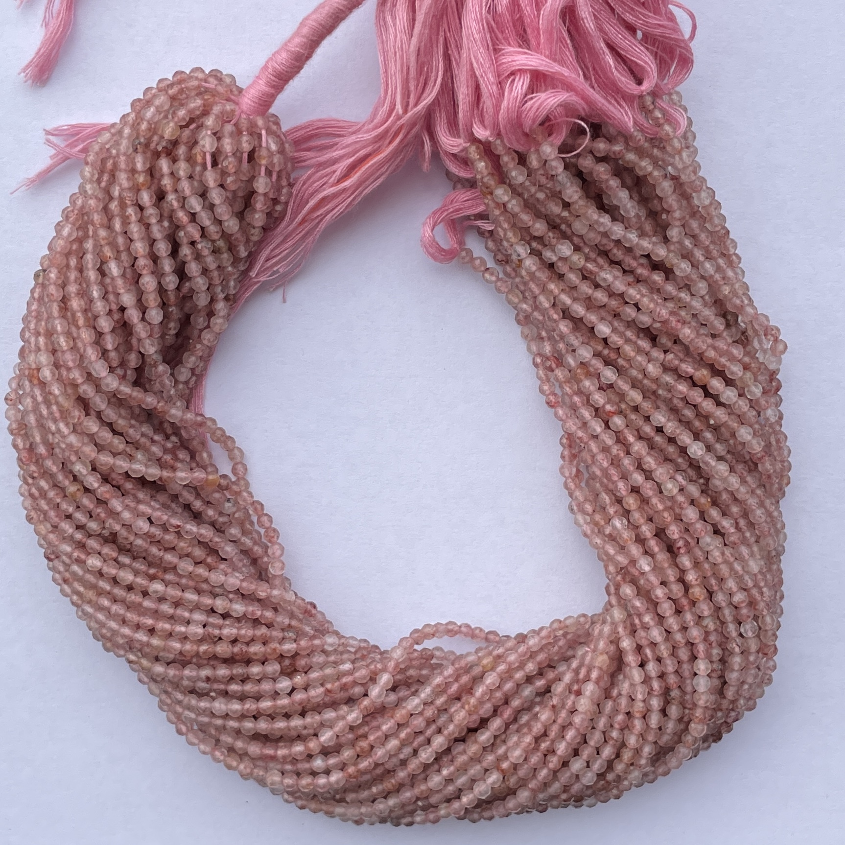 2mm Natural Micro Strawberry Quartz Stone Faceted Beads Strand 2mm Natural Micro Strawberry Quartz Stone Faceted Beads Strand