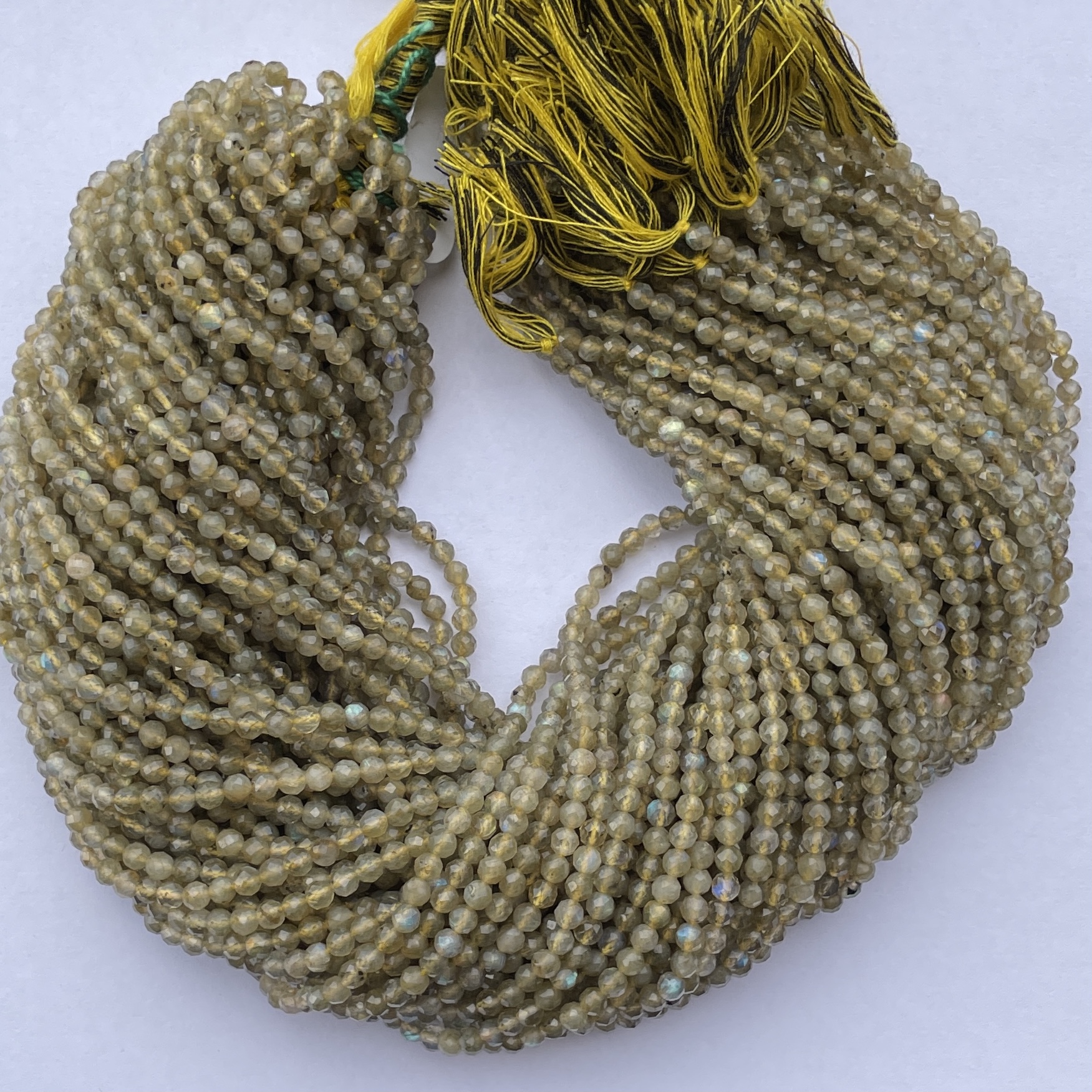 2mm Natural Micro Yellow Labradorite Stone Faceted Beads Strand 2mm Natural Micro Yellow Labradorite Stone Faceted Beads Strand