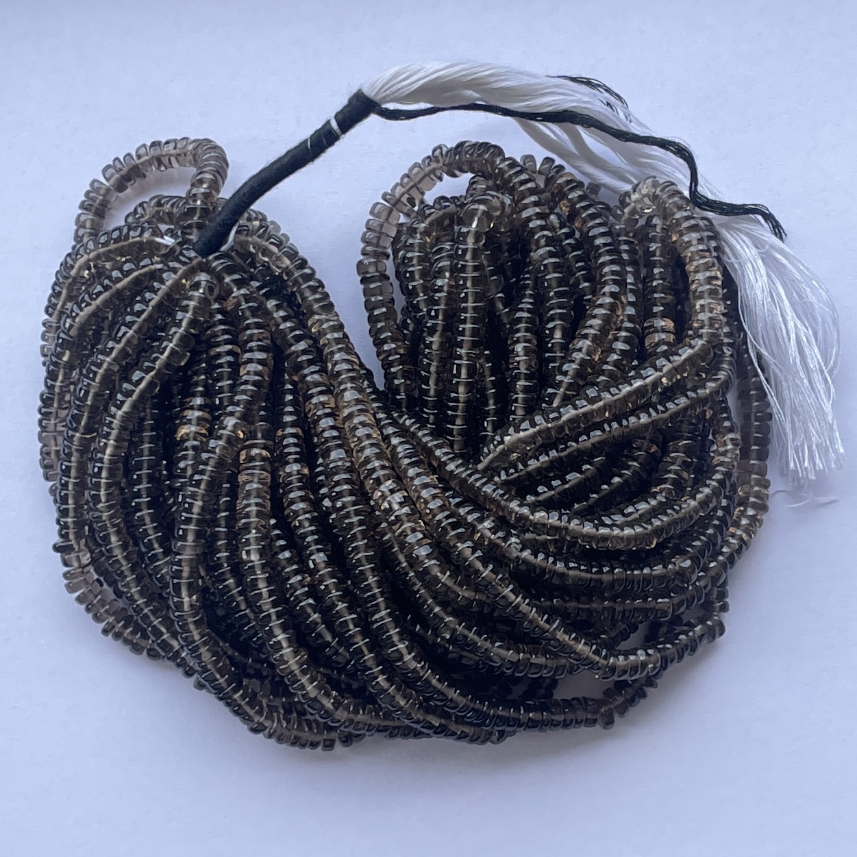 375mm Natural Smoky Quartz Stone Smooth Heishi Tyre Beads Strand0 5mm Natural Smoky Quartz Stone Smooth Heishi Tyre Beads Strand