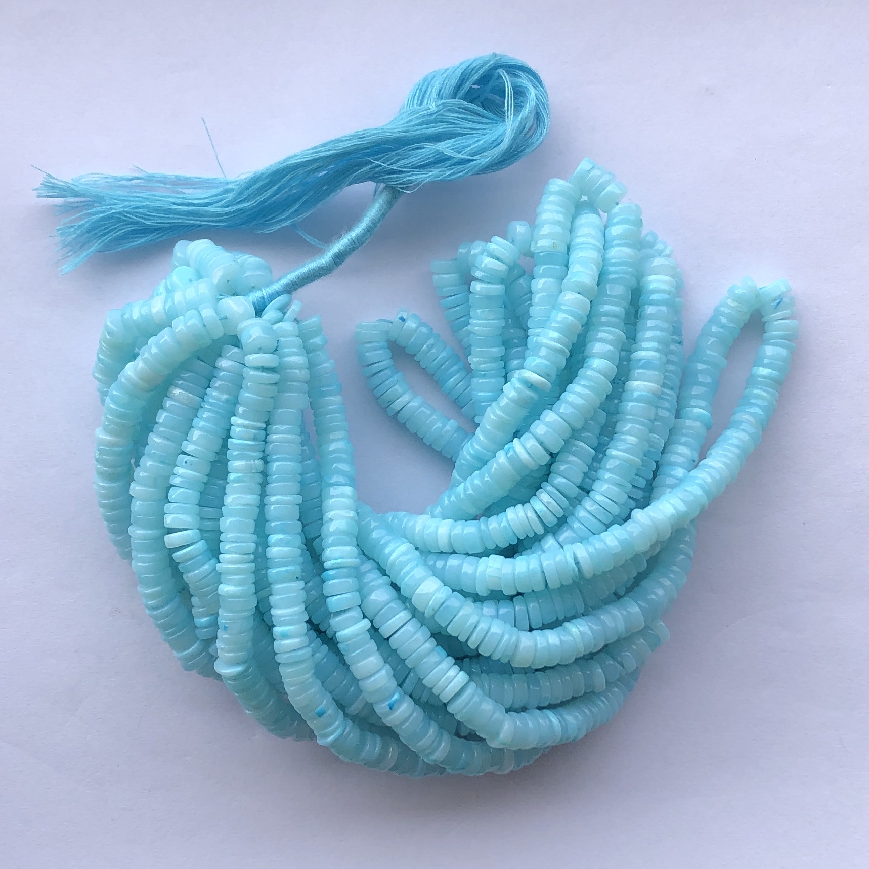 Shop 5mm 6mm Natural Sea Blue Opal Stone Smooth Heishi Beads Strand Shop 5mm 6mm Natural Sea Blue Opal Stone Smooth Heishi Beads Strand