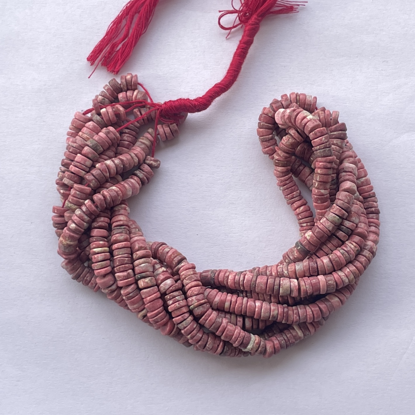 Shop 5mm 6mm Natural Thulite Stone Smooth Heishi Tyre Beads Strand Shop 5mm 6mm Natural Thulite Stone Smooth Heishi Tyre Beads Strand
