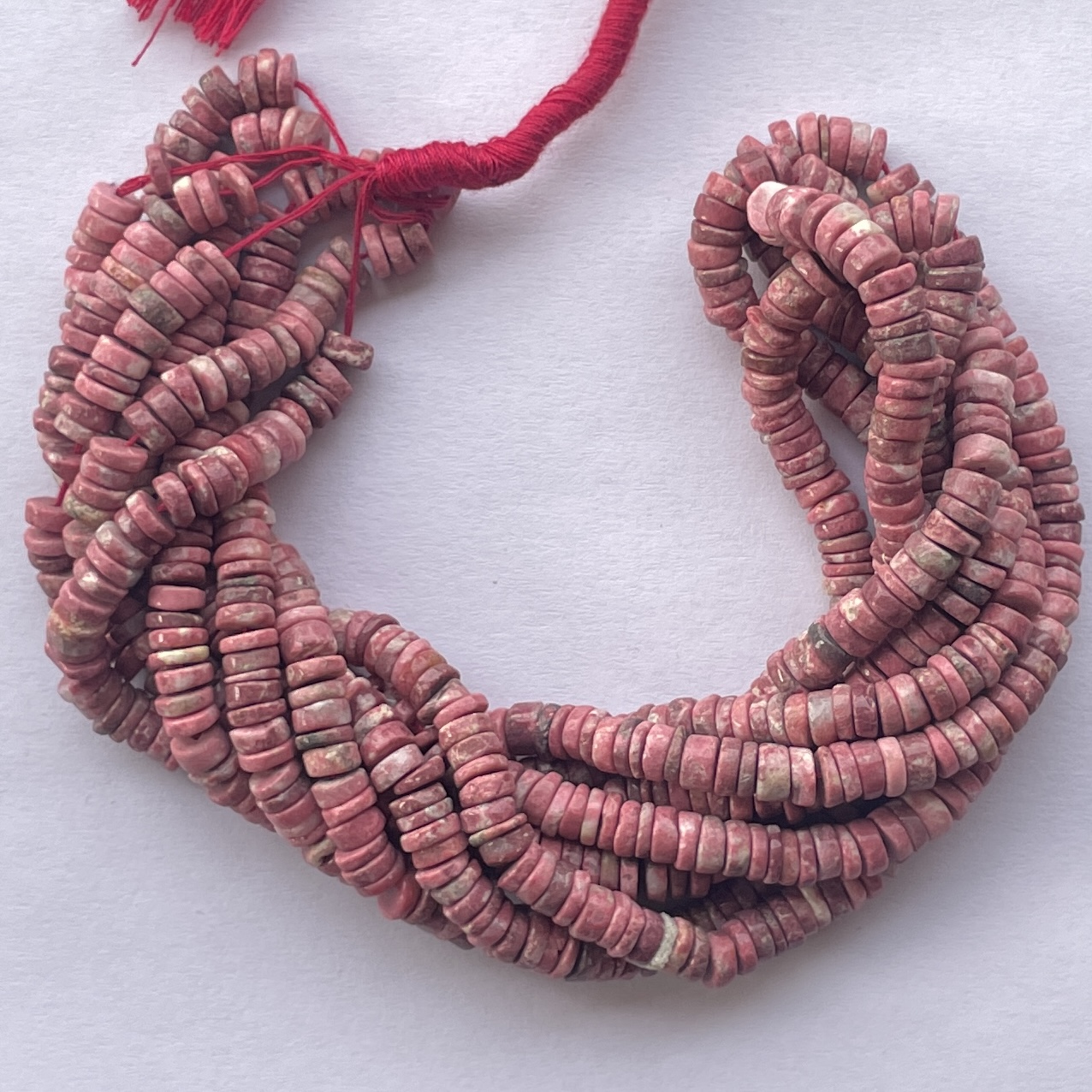 Shop 5mm 6mm Natural Thulite Stone Smooth Heishi Tyre Beads Strand Shop 5mm 6mm Natural Thulite Stone Smooth Heishi Tyre Beads Strand
