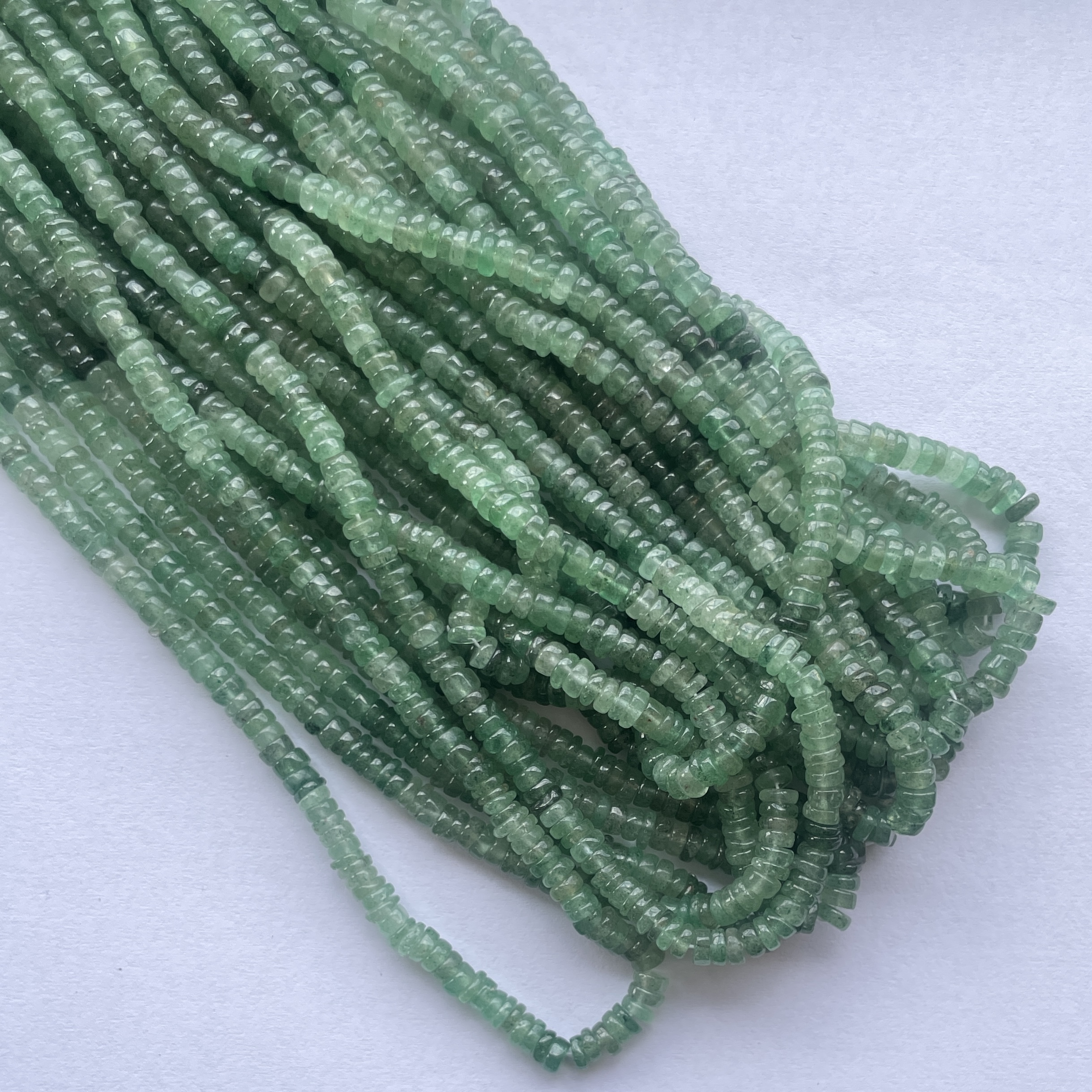 Shop 5mm 6mm Natural Green Strawberry Quartz Stone Smooth Heishi Tyre Beads Strand Shop 5mm 6mm Natural Green Strawberry Quartz Stone Smooth Heishi Tyre Beads Strand