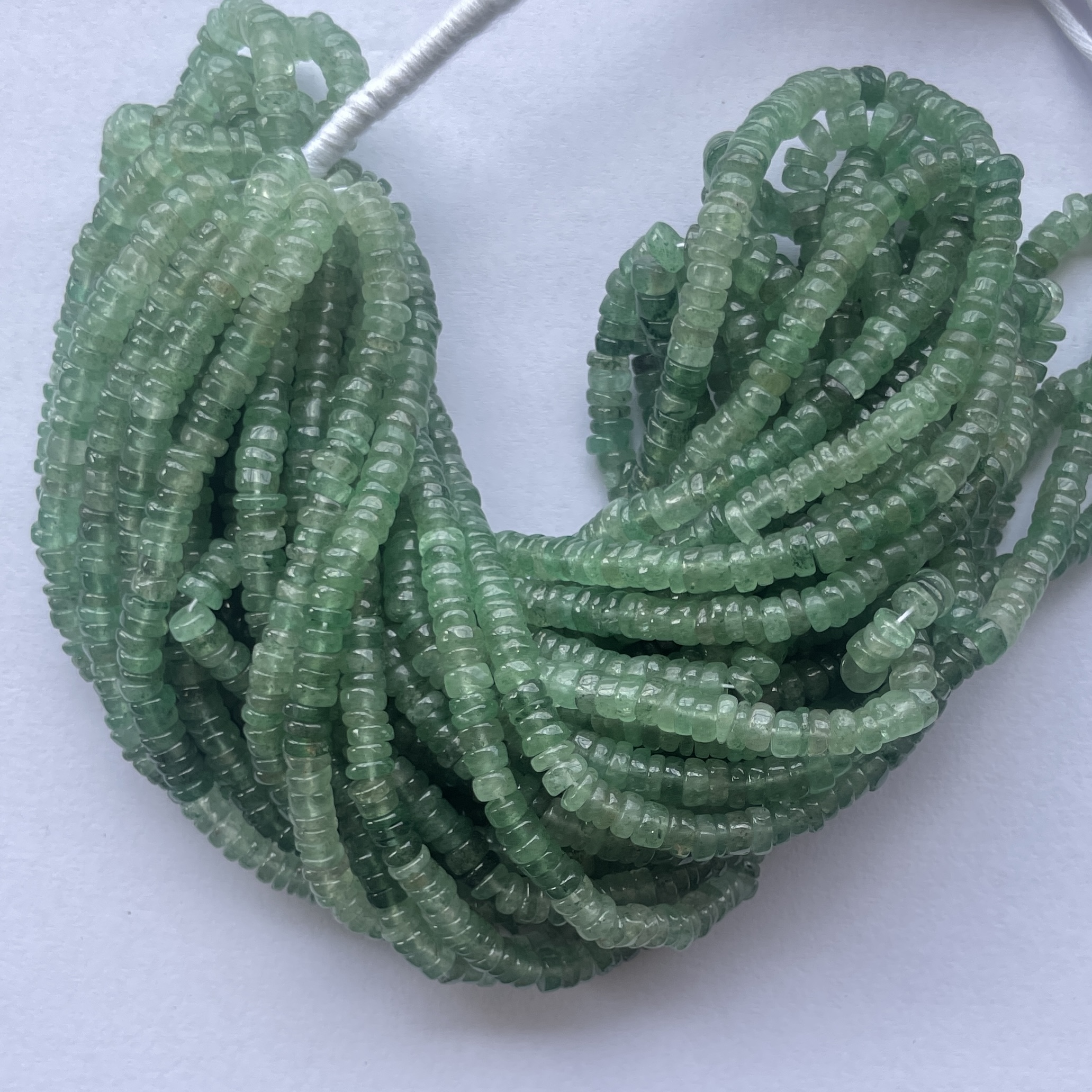 Shop 5mm 6mm Natural Green Strawberry Quartz Stone Smooth Heishi Tyre Beads Strand Shop 5mm 6mm Natural Green Strawberry Quartz Stone Smooth Heishi Tyre Beads Strand