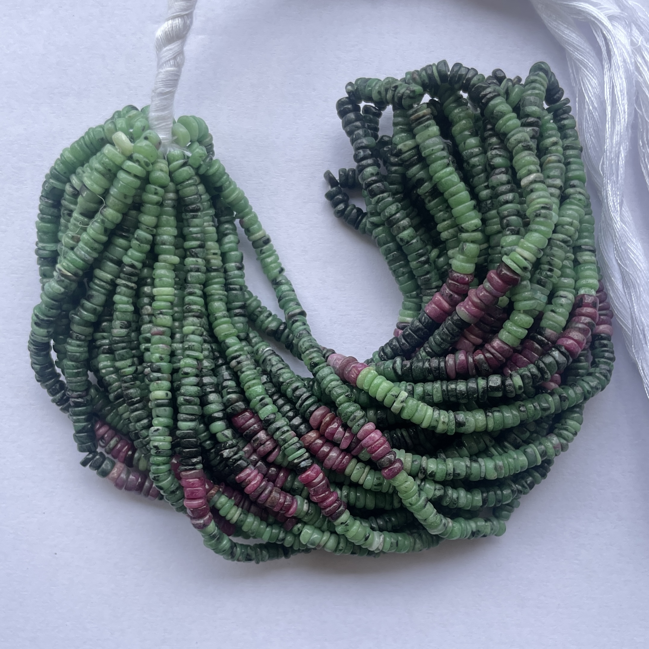 Shop 5mm 6mm Natural Ruby Zoisite Stone Smooth Heishi Tyre Beads Strand Shop 5mm 6mm Natural Ruby Zoisite Stone Smooth Heishi Tyre Beads Strand