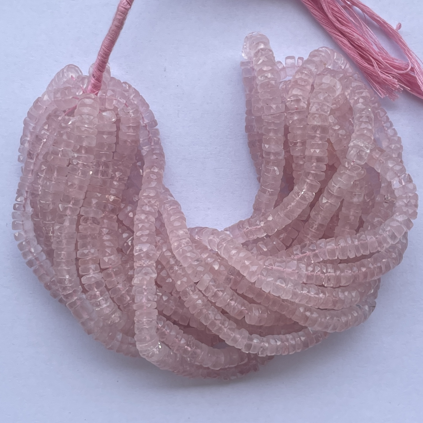 Shop 6mm 8mm Natural Pink Rose Quartz Stone Faceted Heishi Beads Strand Shop 6mm 8mm Natural Pink Rose Quartz Stone Faceted Heishi Beads Strand