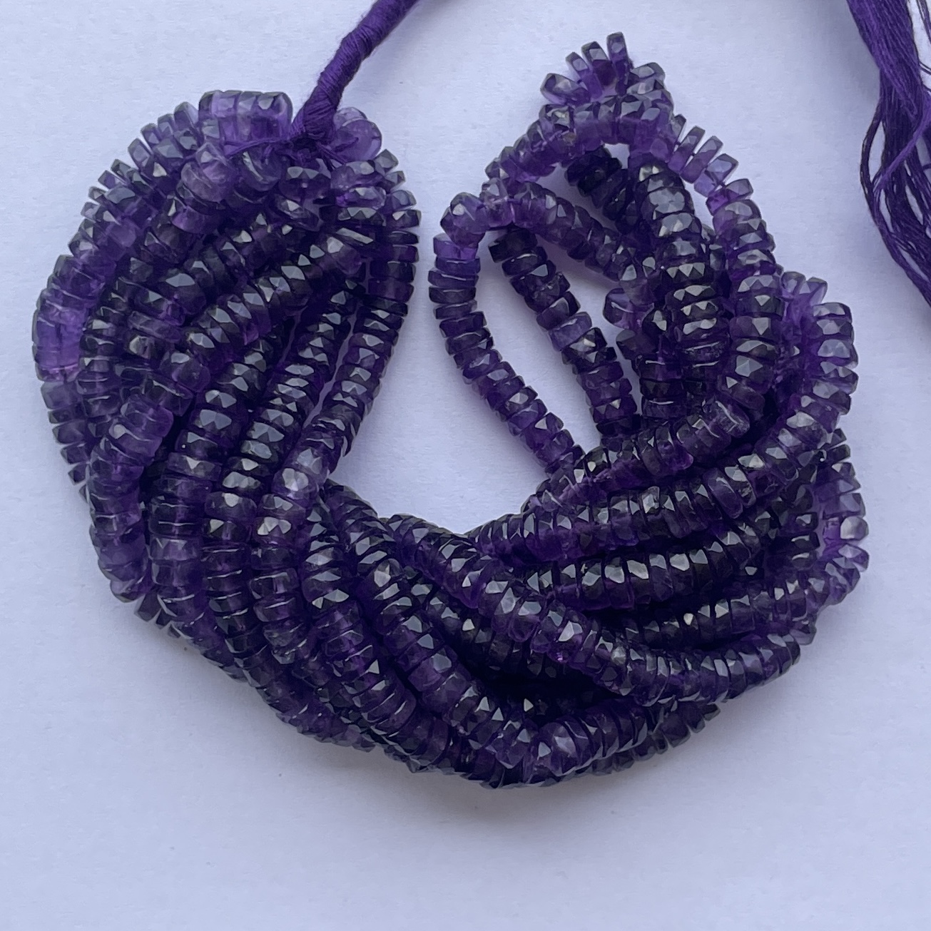 Shop 6mm 8mm Natural Purple African Amethyst Stone Faceted Heishi Beads Strand Shop 6mm 8mm Natural Purple African Amethyst Stone Faceted Heishi Beads Strand