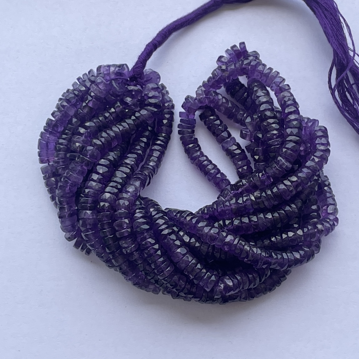Shop 6mm 8mm Natural Purple African Amethyst Stone Faceted Heishi Beads Strand Shop 6mm 8mm Natural Purple African Amethyst Stone Faceted Heishi Beads Strand