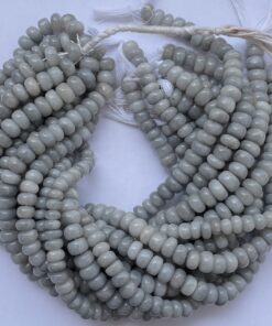 Shop 6mm 8mm Natural Grey Aventurine Smooth Rondelle Beads