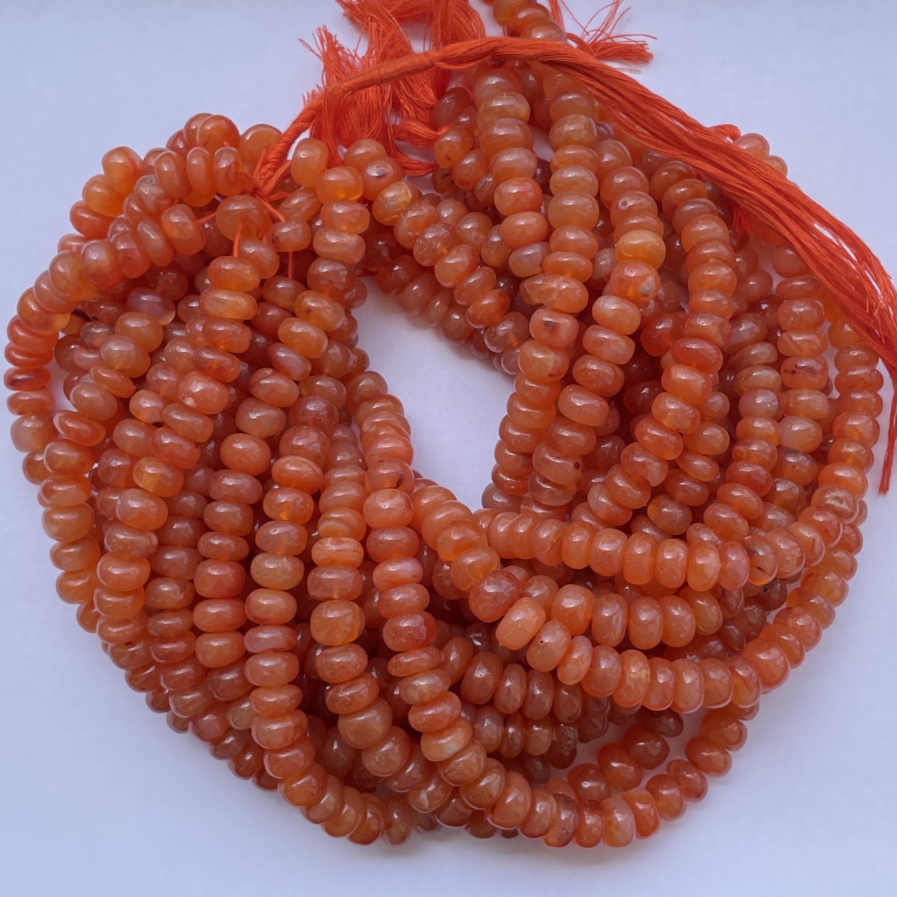 Shop 6mm 8mm Natural Carnelian Smooth Rondelle Beads Strand Shop 6mm 8mm Natural Carnelian Smooth Rondelle Beads Strand