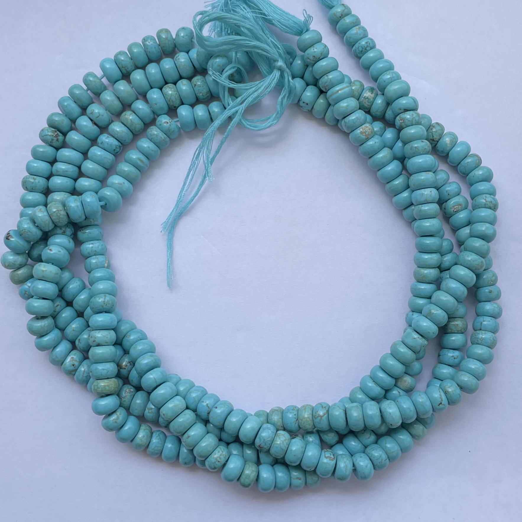 Shop 6mm 8mm Natural Howlite Turquoise Smooth Rondelle Bead Shop 6mm 8mm Natural Howlite Turquoise Smooth Rondelle Bead