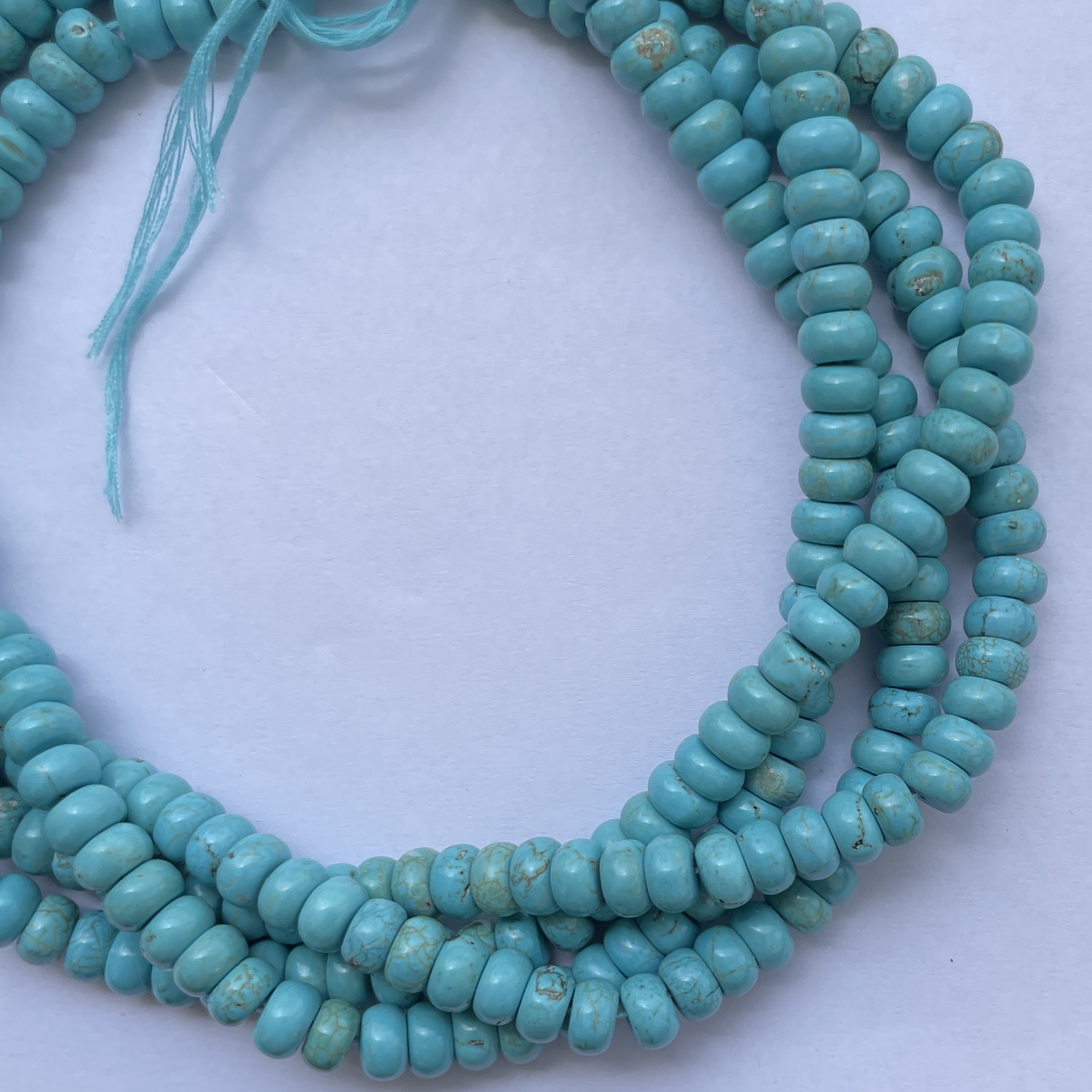 Shop 6mm 8mm Natural Howlite Turquoise Smooth Rondelle Bead Shop 6mm 8mm Natural Howlite Turquoise Smooth Rondelle Bead