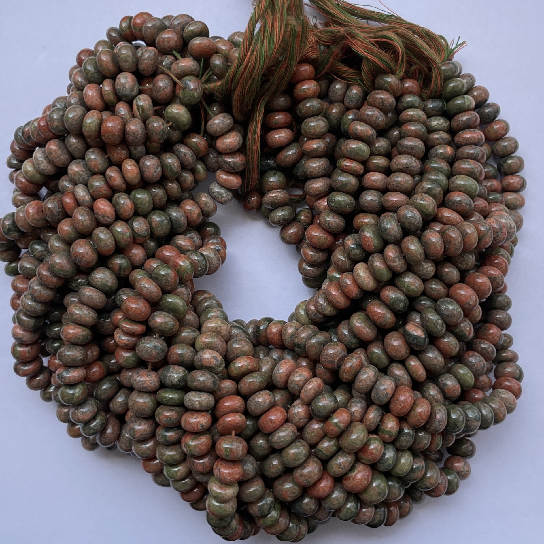 Shop 6mm 8mm Natural Unakite Smooth Rondelle Bead Strand Shop 6mm 8mm Natural Unakite Smooth Rondelle Bead Strand
