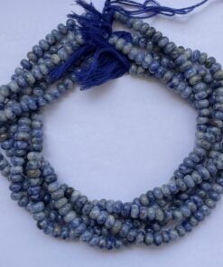 Shop 6mm 8mm Natural Sodalite Smooth Rondelle Beads Strand