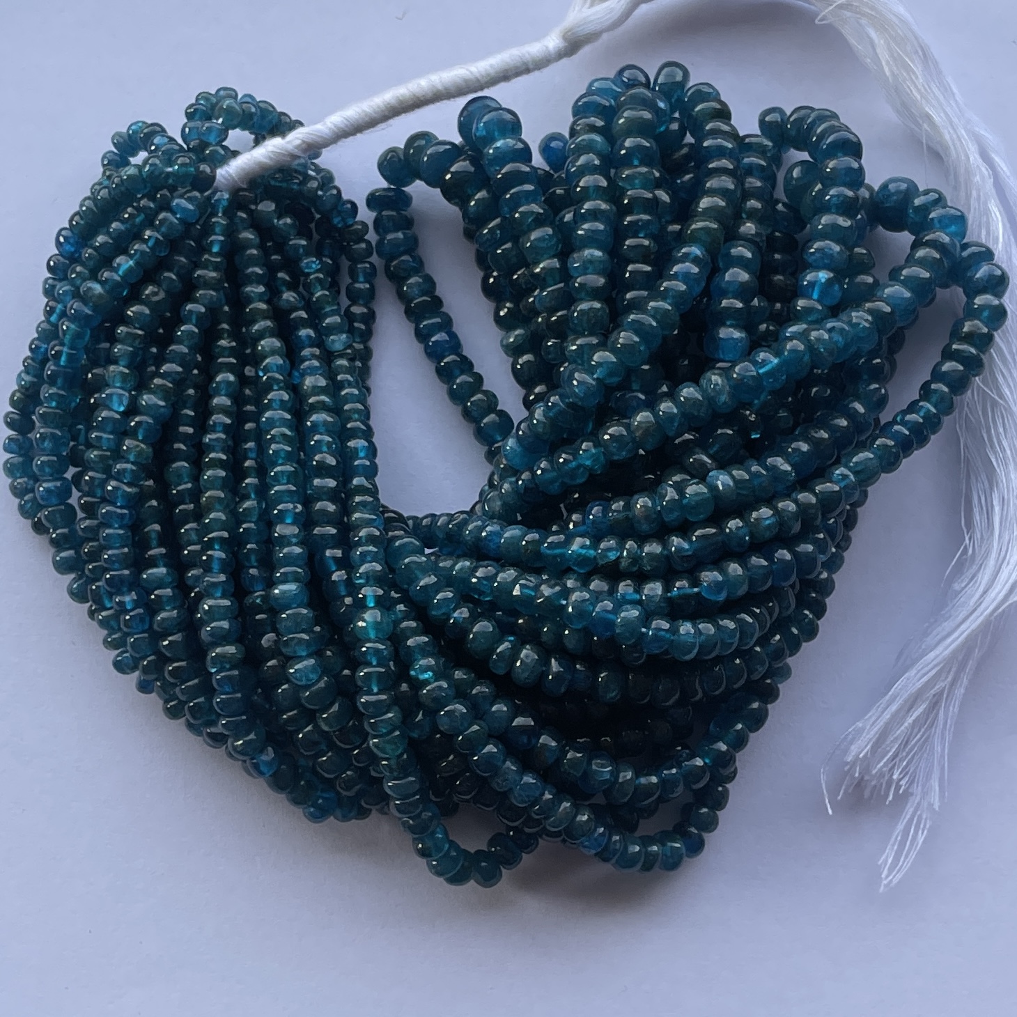 Shop 4mm 6mm Natural Neon Apatite Smooth Rondelle Beads Shop 4mm 6mm Natural Neon Apatite Smooth Rondelle Beads