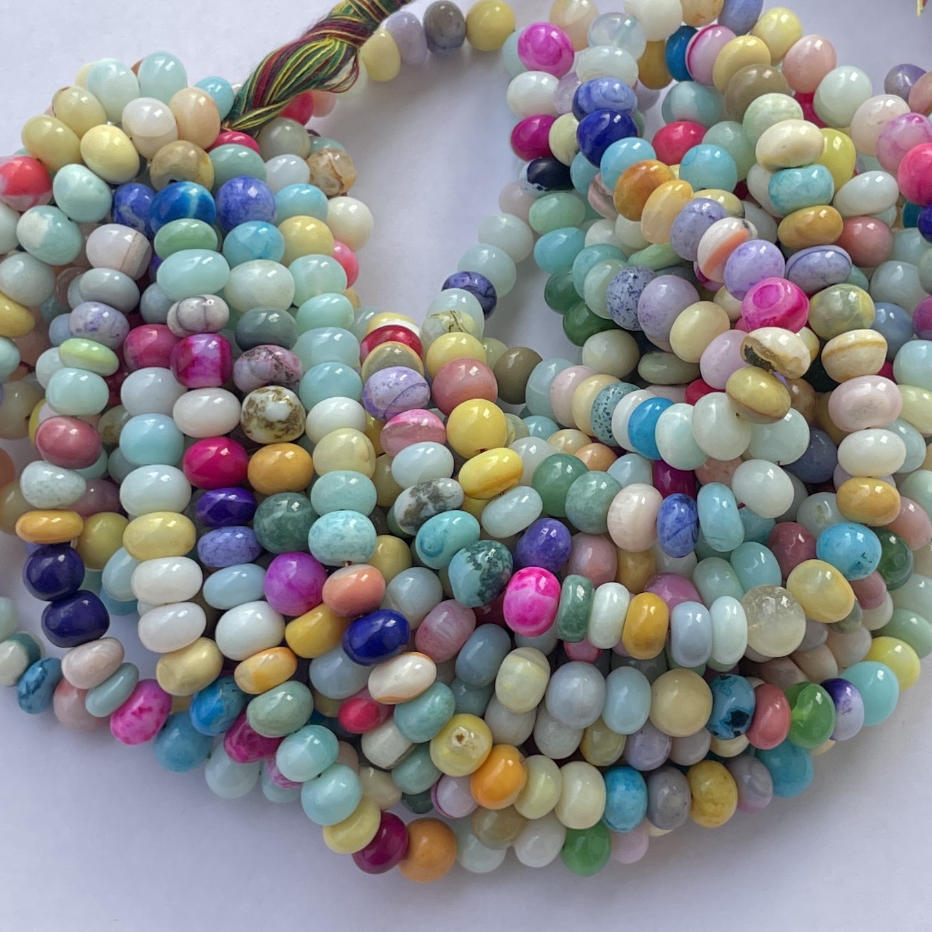 Shop 6mm 8mm Natural Dyed Disco Opal Smooth Rondelle Beads Shop 6mm 8mm Natural Dyed Disco Opal Smooth Rondelle Beads