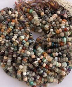 Shop 6mm 8mm Disco Multi Gemstone Smooth Rondelle Beads