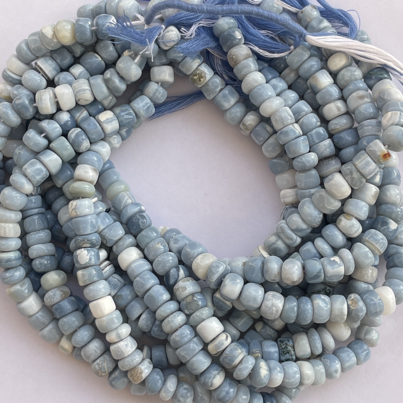 Shop 6mm 8mm Natural Blue Opal Smooth Rondelle Beads Strand Shop 6mm 8mm Natural Blue Opal Smooth Rondelle Beads Strand