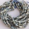 Shop 6mm 8mm Banded Blue Opal Smooth Rondelle Beads