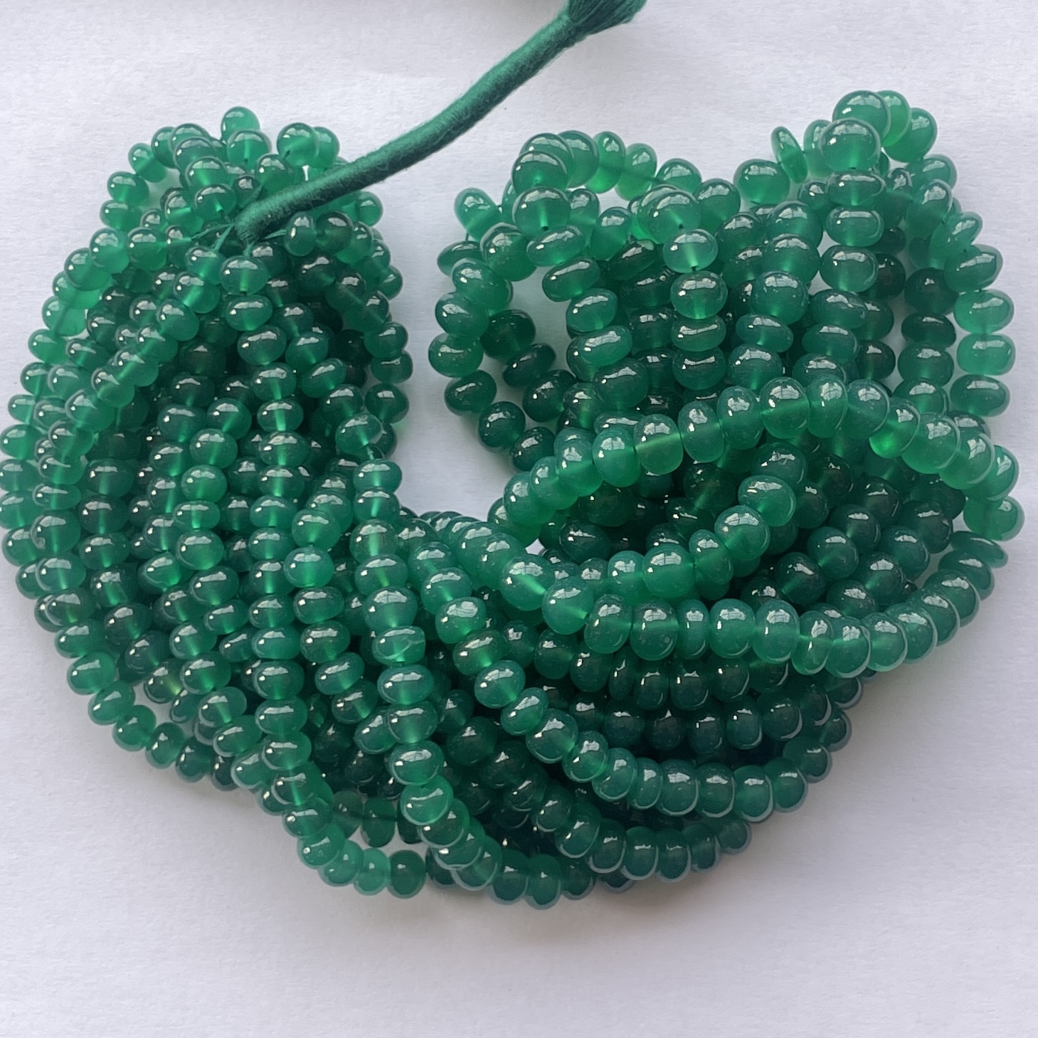 Shop 6mm 8mm Natural Green Onyx Smooth Rondelle Beads Shop 6mm 8mm Natural Green Onyx Smooth Rondelle Beads