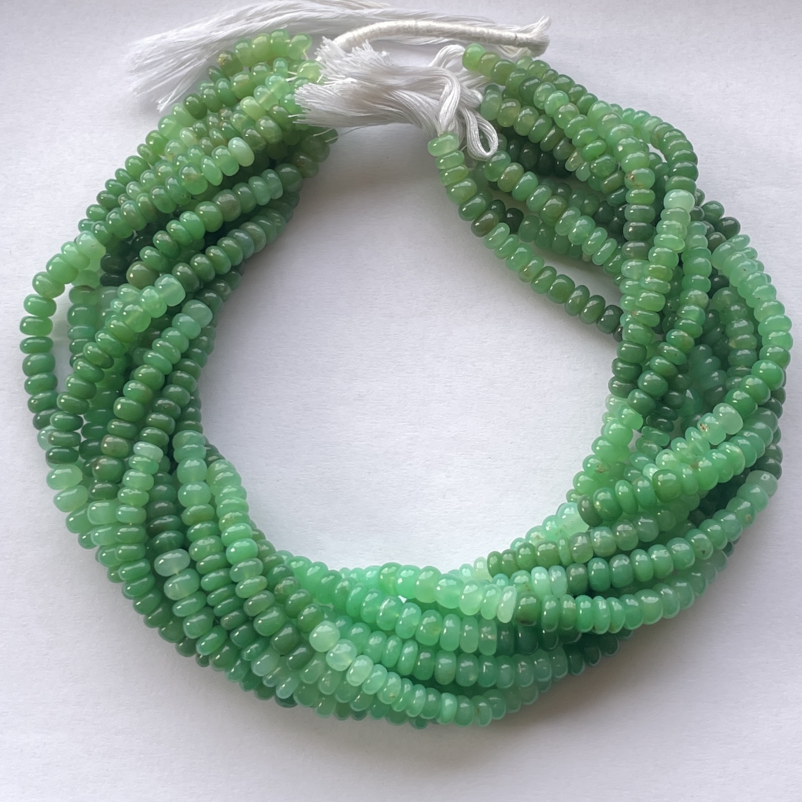 Shop 6mm 8mm Natural Chrysoprase Smooth Rondelle Beads Shop 6mm 8mm Natural Chrysoprase Smooth Rondelle Beads