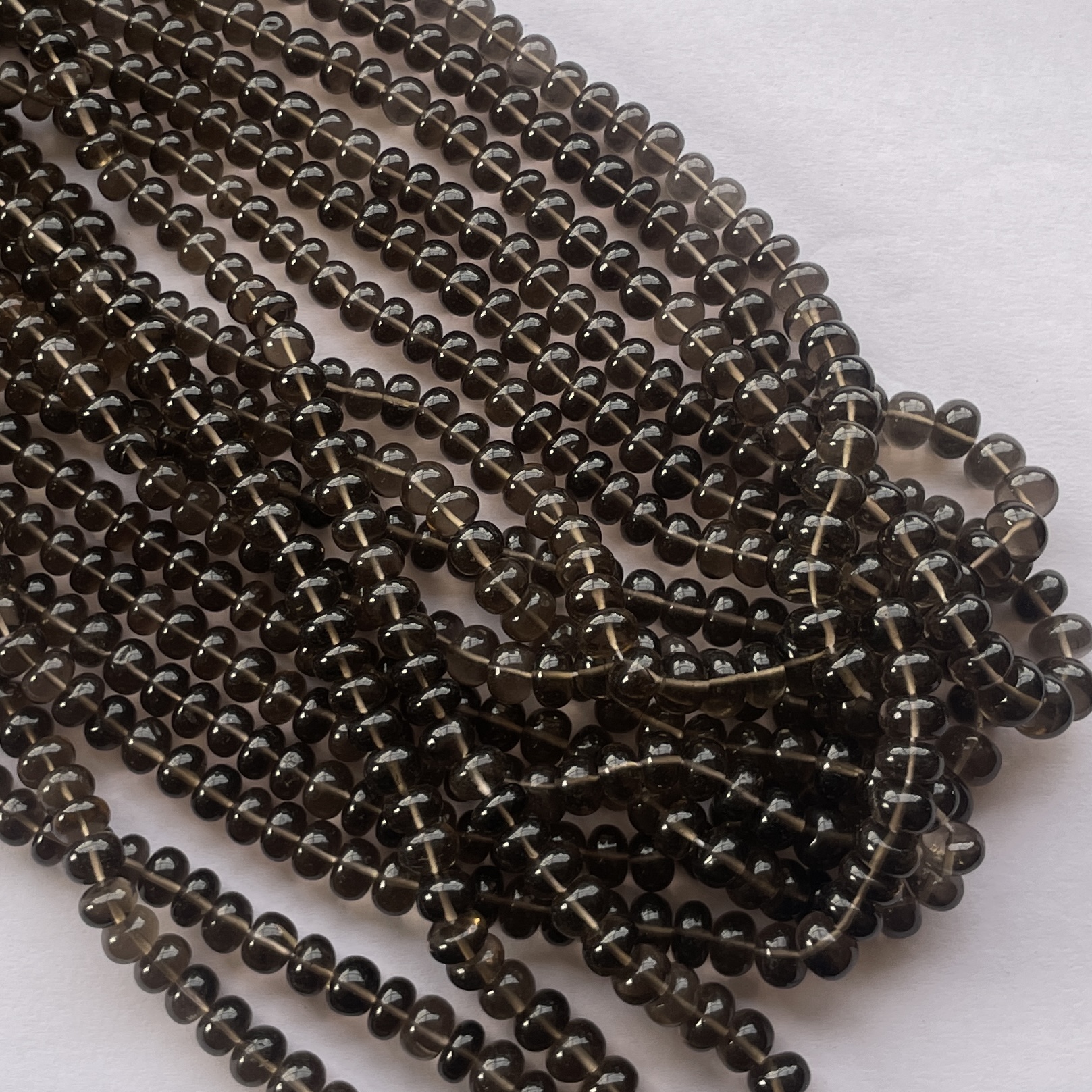 Shop 6mm 8mm Natural Smoky Quartz Smooth Rondelle Beads Shop 6mm 8mm Natural Smoky Quartz Smooth Rondelle Beads