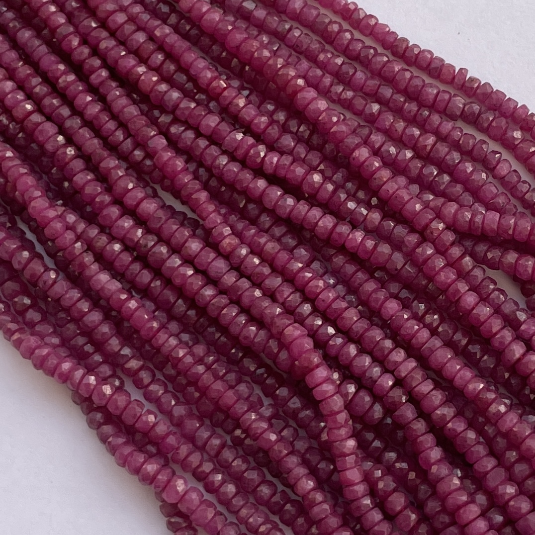 Shop 4mm Natural Ruby Stone Faceted Rondelle Beads Strand Shop 4mm Natural Ruby Stone Faceted Rondelle Beads Strand